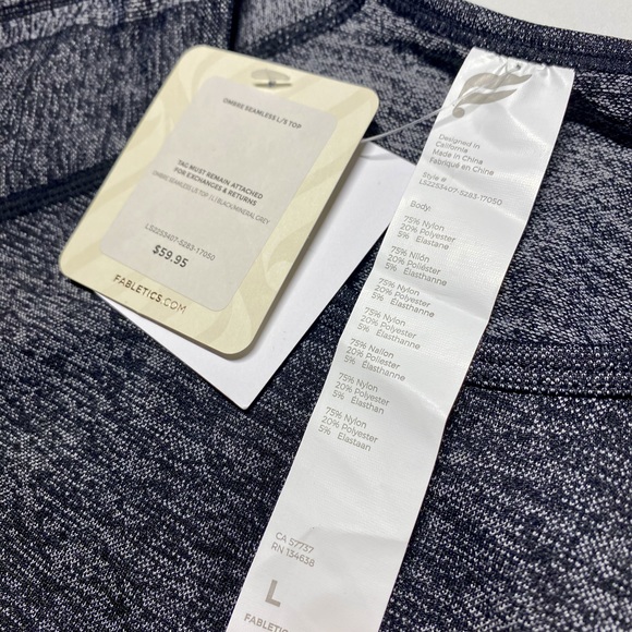 Grey Fabletics Ombre Seamless Long-Sleeve Top - Picture 6 of 11